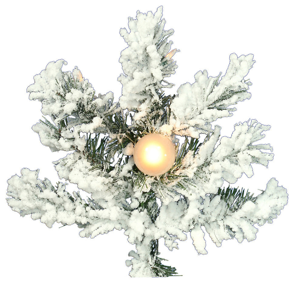 Flocked Alaskan Pine Tree, Dura-Lit and Lights, 7.5', Clear Lights