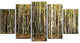Green Fall Forest with Thick Trees, Forest Canvas Art Print, 60"x32", 5 Panels