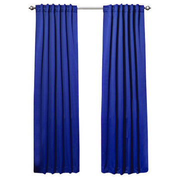 Solid Thermal Blackout Curtain Panels, Royal Blue, 84", Set of 2