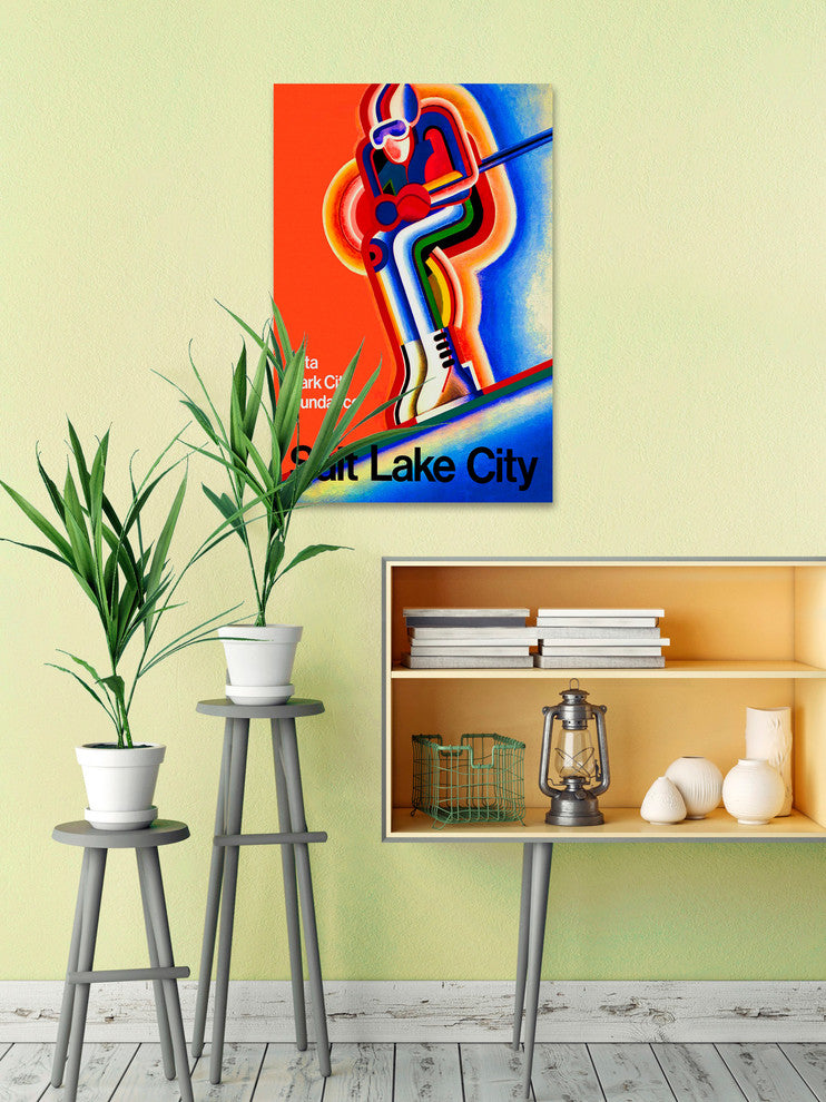"Salt Lake City" Painting Print on Wrapped Canvas, 20"x30"