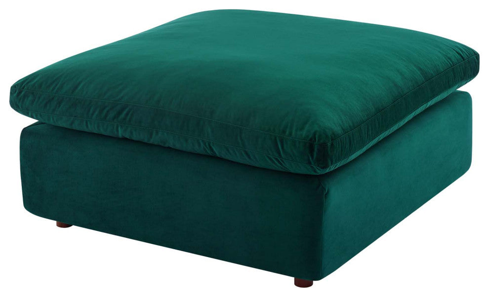 Accent Chair Ottoman, Velvet, Green, Modern, Living Lounge Hotel Hospitality