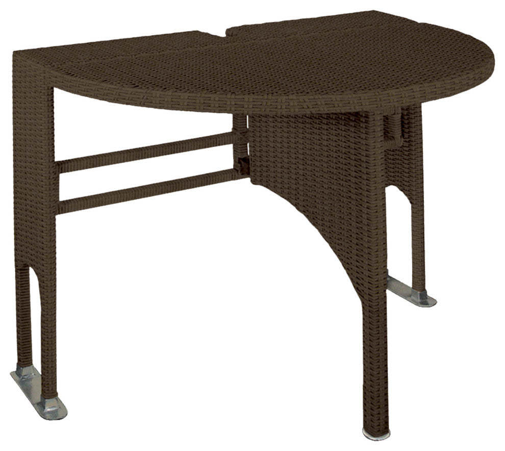 Terrace Mates 42" Genevieve Half-Oval Drop-Leaf Gate Leg Table Java Finish