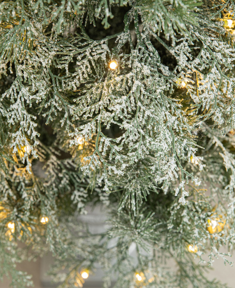 2-Pack 5' Pre-Lit Pine Artificial Christmas Porch Tree, 180 Warm White Lights