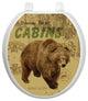 Bear Lodge Toilet Tattoos Seat Cover, Vinyl Lid Decal, Bathroom Accent, Round