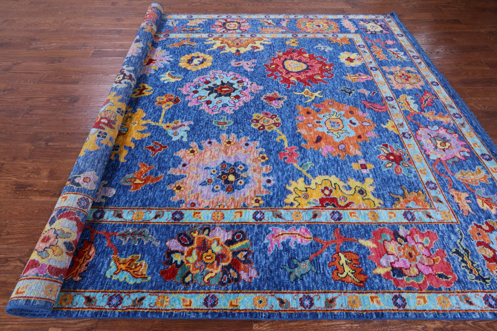 Hand-Knotted Turkish Oushak Wool Rug 9' 2" X 12' 2" - Q14795