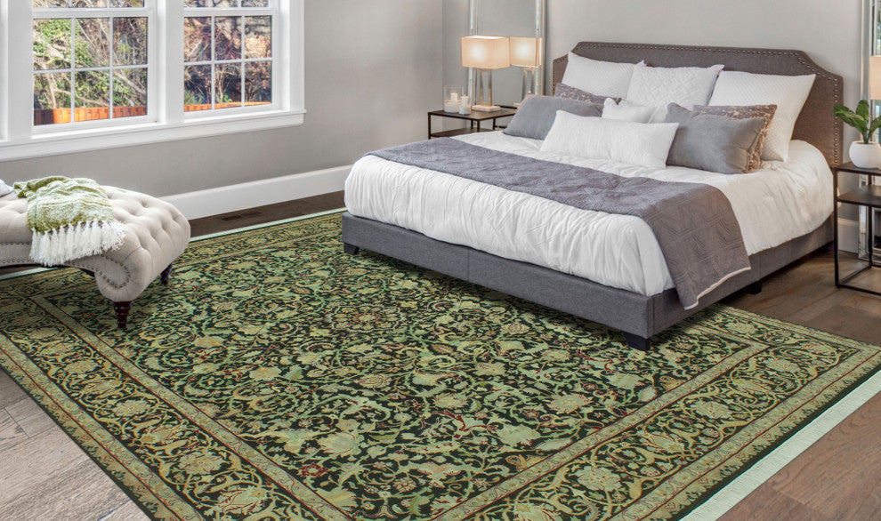 Pak-Persian Fojan Black/Green Rug, 8'0x9'10