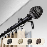 Telmo 1" Curtain Rod, Black, 120-170"
