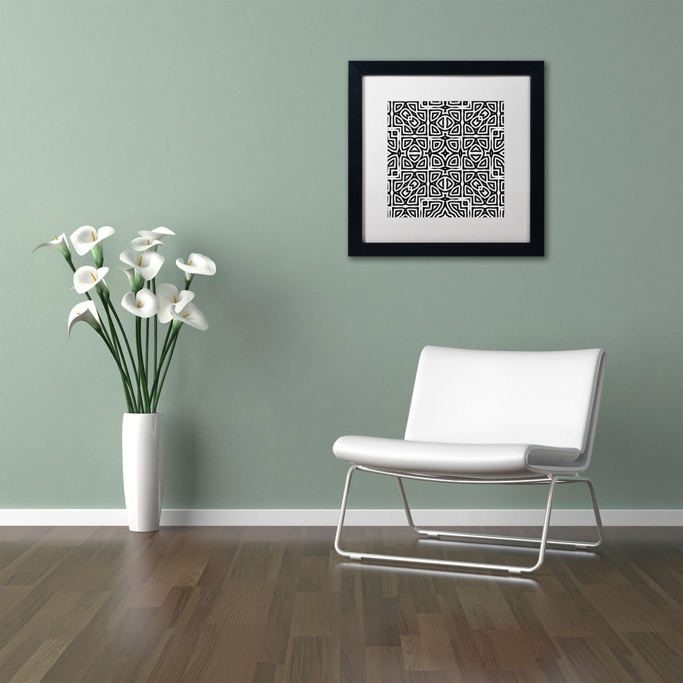 Color Bakery 'Alhambra' Art, Black Frame, White Matte, 16"x16"