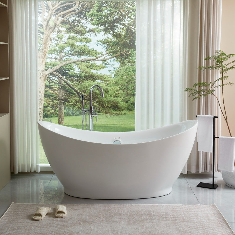 Vanity Art 68" Freestanding Acrylic Bathtub