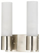 Benzara BM220720 Cylindrical Dual Lighting Wall Lamp, Switch, S/2, Silver/White