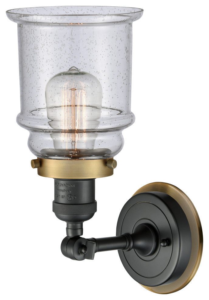 INNOVATIONS LIGHTING 203BK-BPBB-HRBB-G184 Canton 1 Light Mixed Metals Sconce