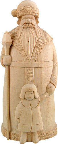 Make it-take it Santa with boy, , Woodcarved figurine