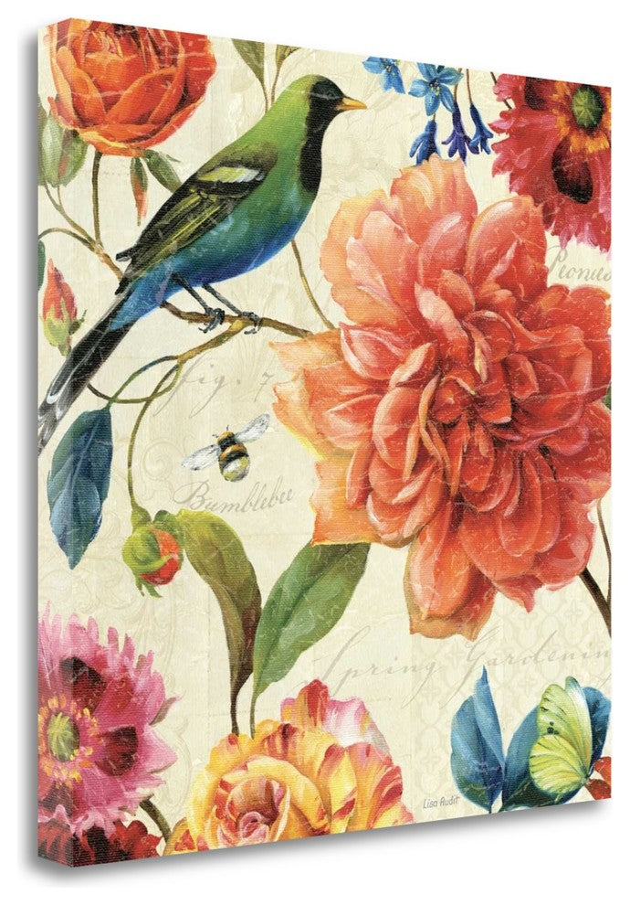 "Rainbow Garden II - Cream" By Lisa Audit, Giclee Print on Gallery Wrap Canvas