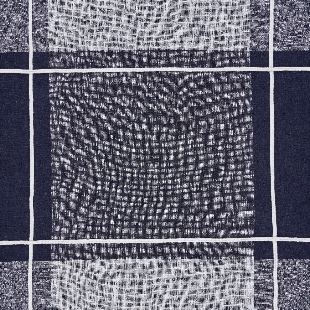 Navy and White Braided Plaid Throw Blanket