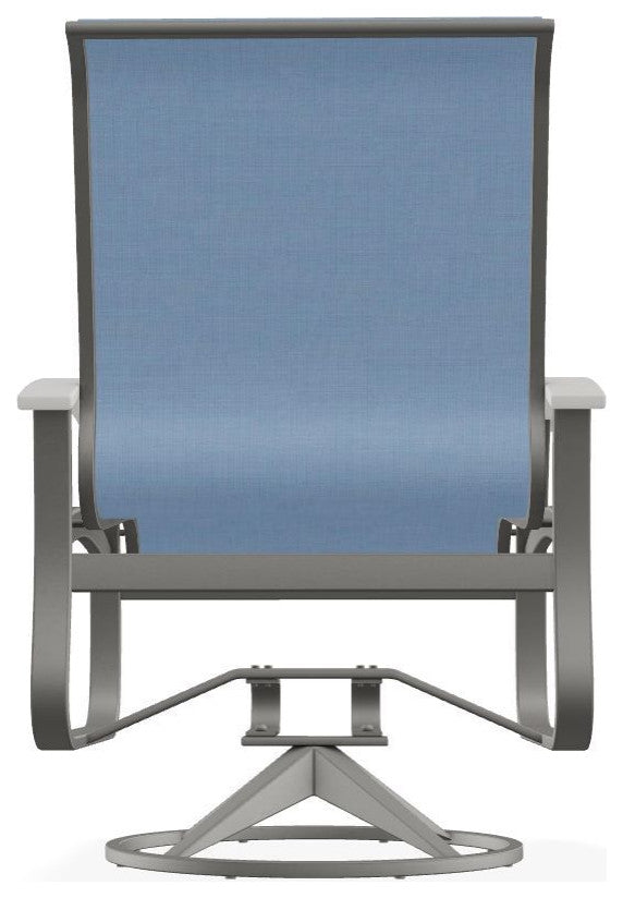 Belle Isle Sling Outdoor Swivel Rocker, Navy/Snow