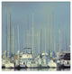 "Harbor Boats Blue Sky" Digital Paper Print by Sue Schlabach, 38"x38"