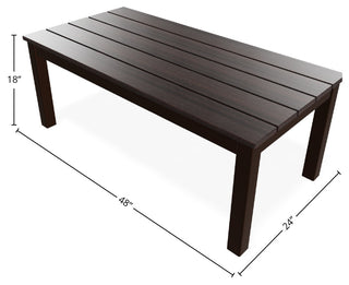 24" x 48" Rectangular Rustic Outdoor Coffee Table, Kona