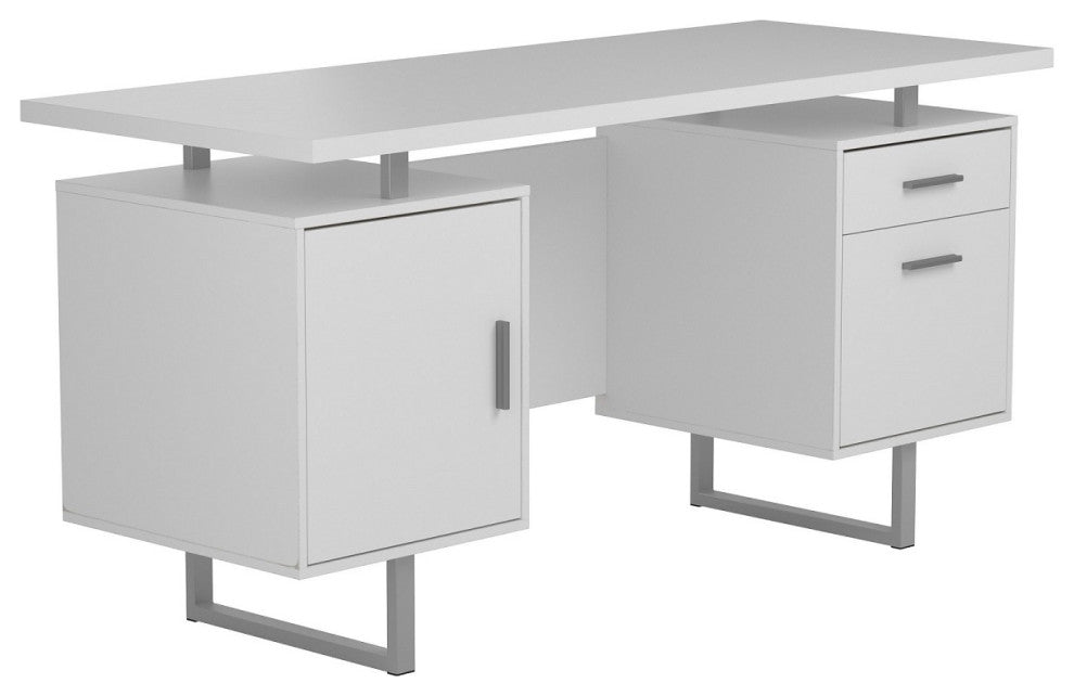 Adjustable Office Desk Gloss is White