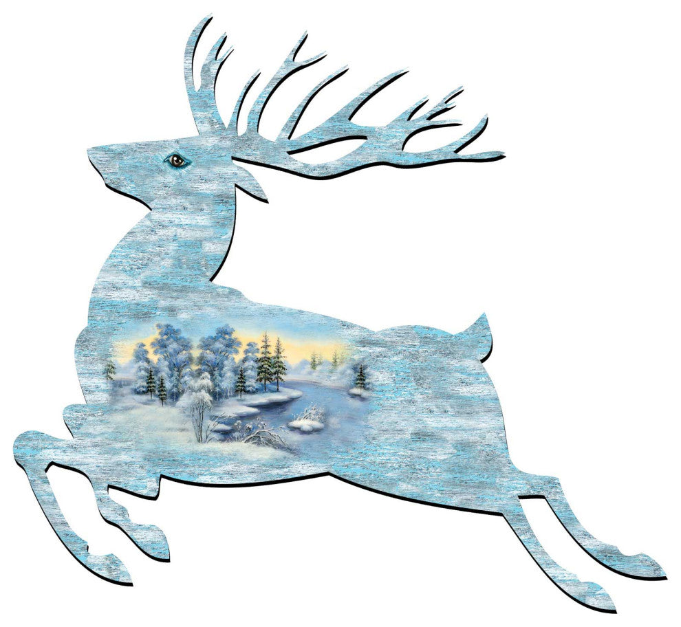 Prancing Deer Scenic Decor