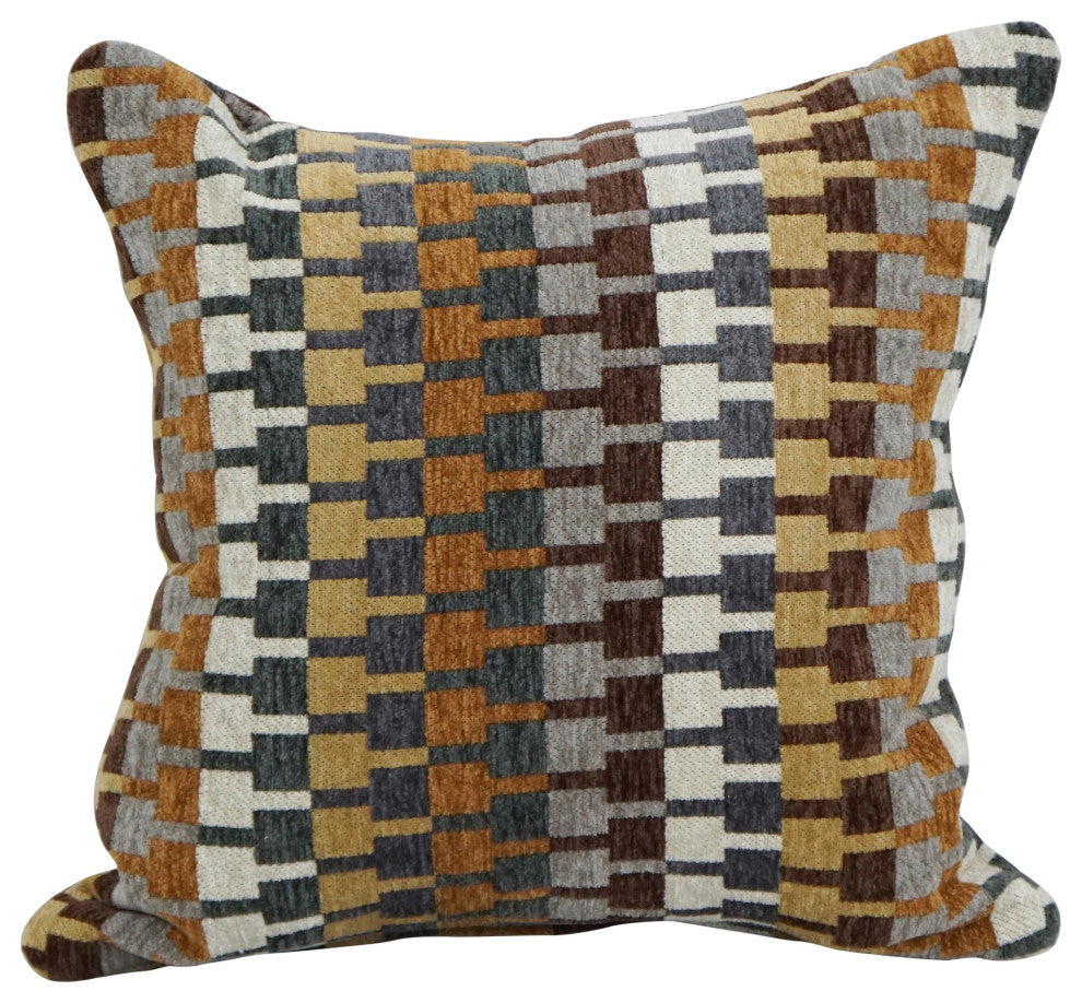 17" Jacquard Throw Pillows With Inserts, Set of 4, Legion Browns