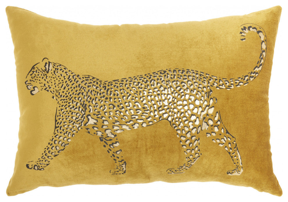 Bold Golden Leopard Lumbar Pillow