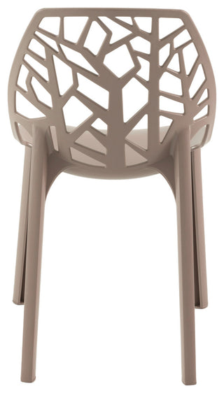 Stackable Plastic Accent Dining Chair for Indoor and Outdoor, Solid Taupe
