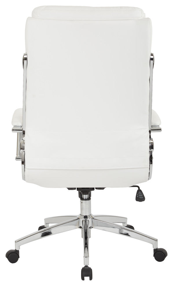Executive Faux Leather High-Back Chair, White