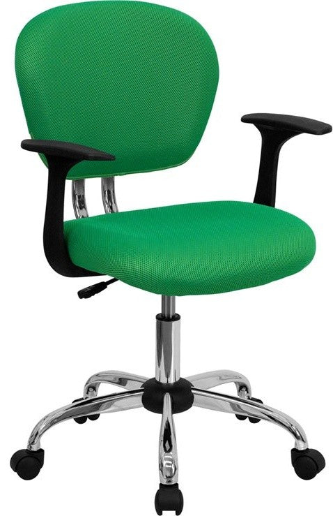 Brielle Mid-Back Bright Green Mesh Swivel Office Task Chair With Arms
