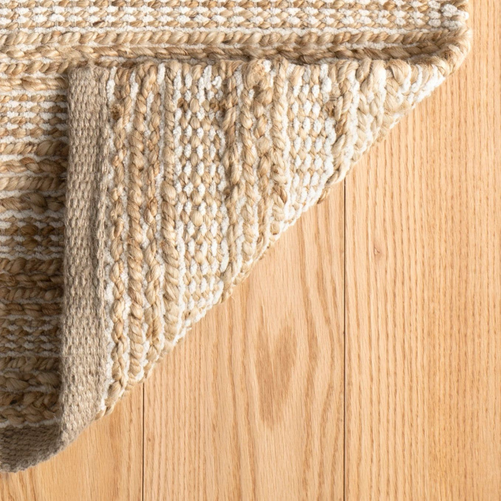 Dash & Albert Simba Ivory Handwoven Jute Rug, Ivory, Runner-2'6" x 8'