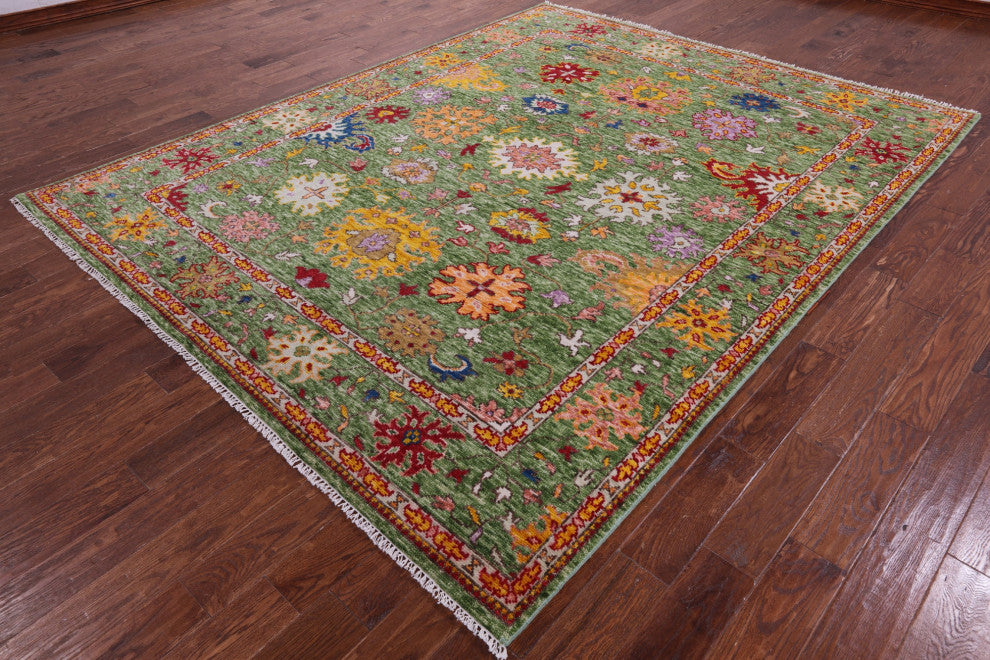 Turkish Oushak Hand Knotted Wool Rug 8' 0" X 10' 1" - Q15653