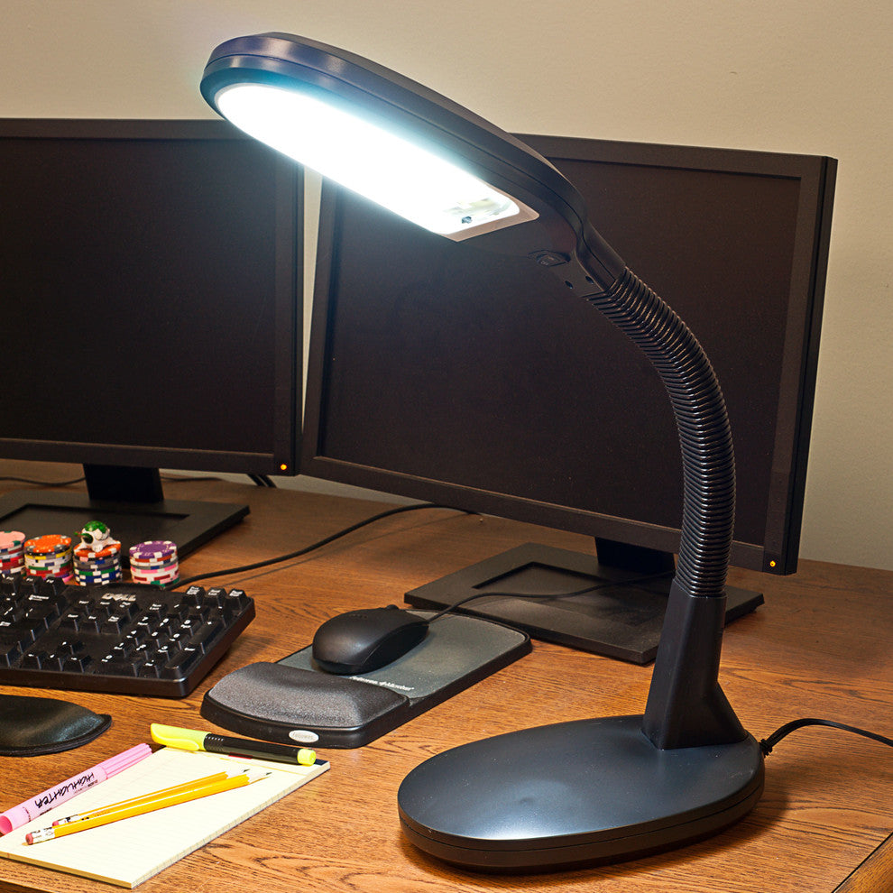 Deluxe Sunlight Desk Lamp, 26", Black