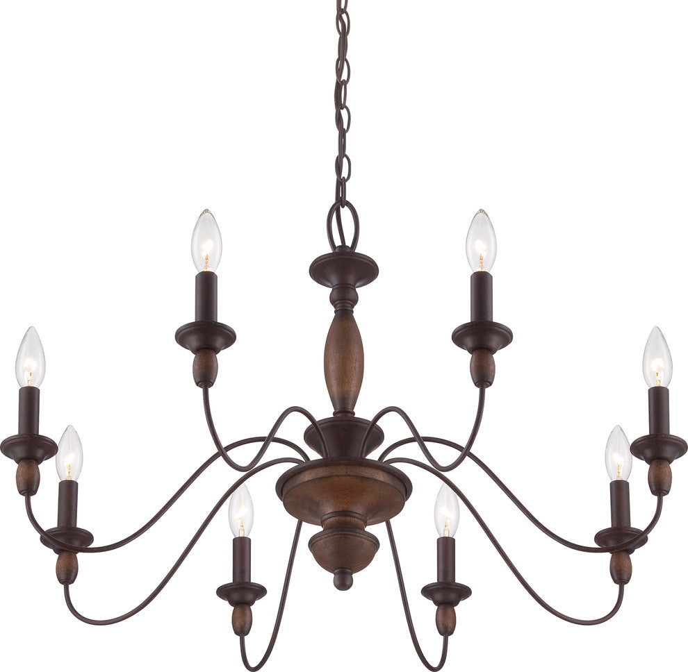 Quoizel HK5008TC Eight Light Chandelier Holbrook Tuscan Brown
