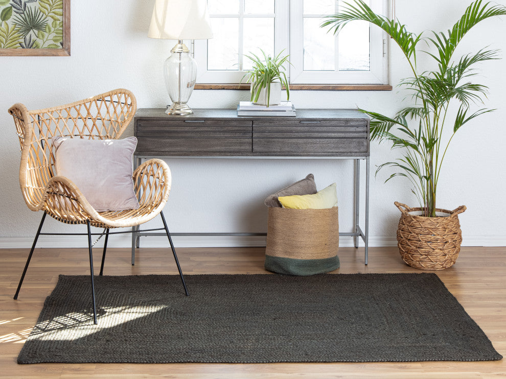 4'x6' Kerala Gray Jute Rug
