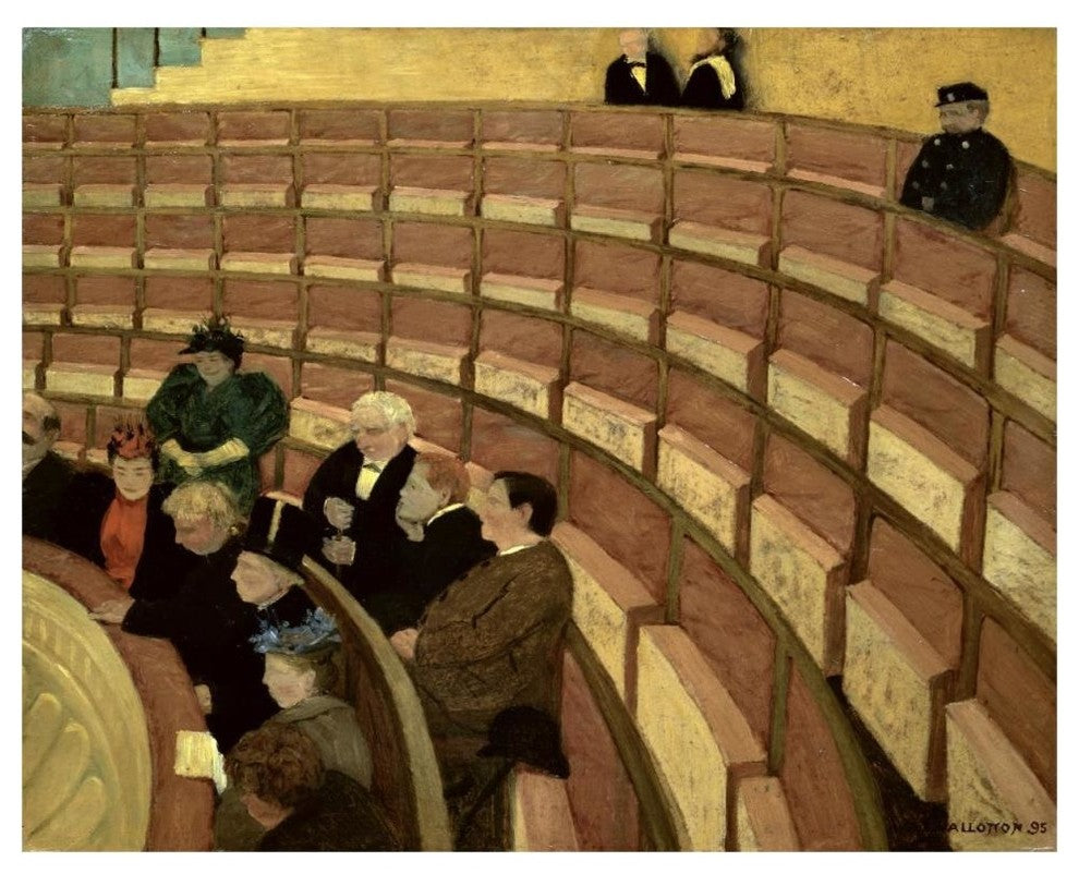 "Third Level at the Theatre in Chatelet" Print by Felix Vallotton, 46"x37"