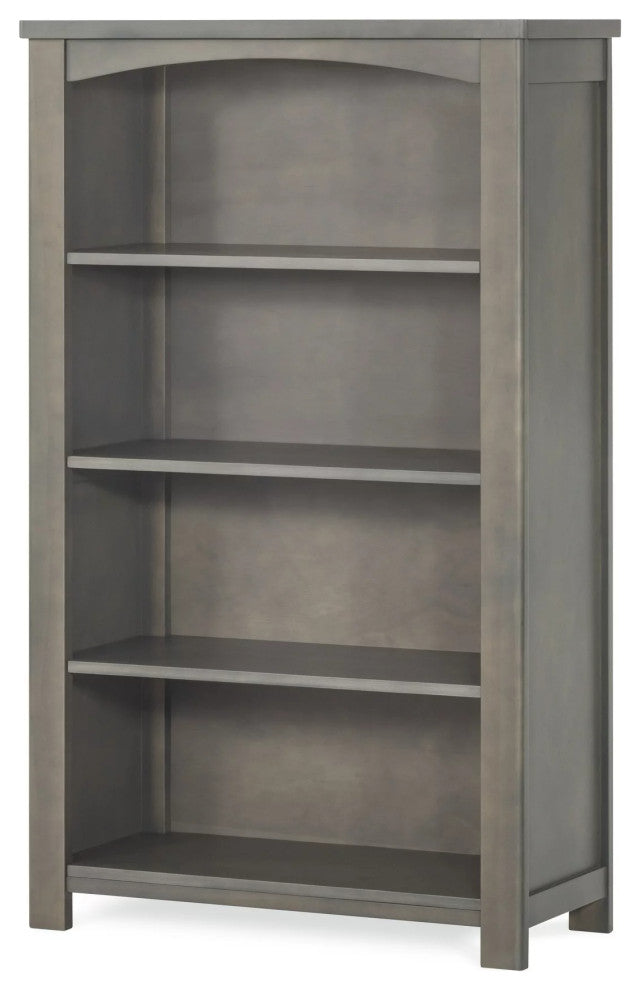 Transitional Bookcase, Wooden Construction With 4 Spacious Shelves, Dapper Gray