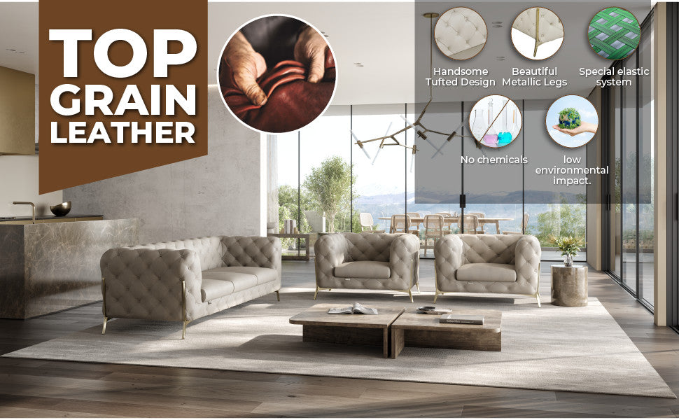 Angelica Italian Leather 2 Chair Set