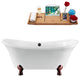 60" Streamline N920ORB-BL Clawfoot Tub and Tray With External Drain