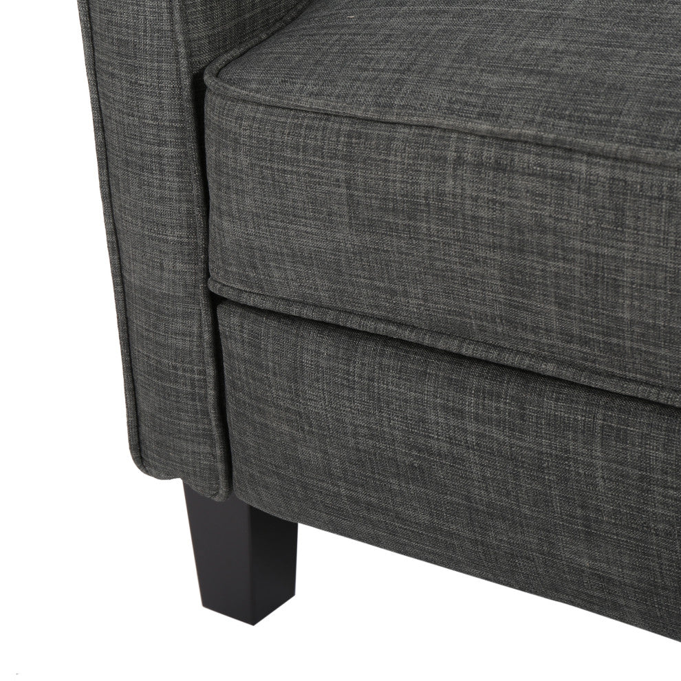 GDF Studio Hinus Indoor Upholstery Club Chair Recliner, Dark Forest Gray