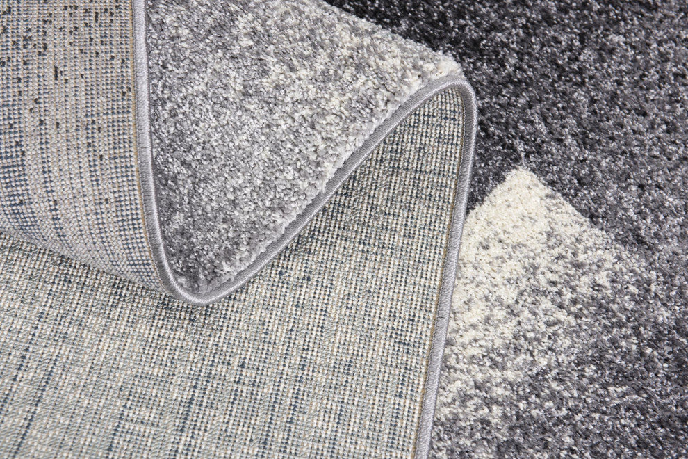 5'x8" Gray Modern Geometric Area Rug
