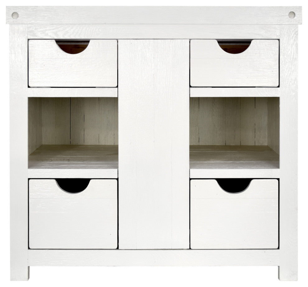 Vintner's Freestanding Single Bathroom Vanity, Blanc, 36"