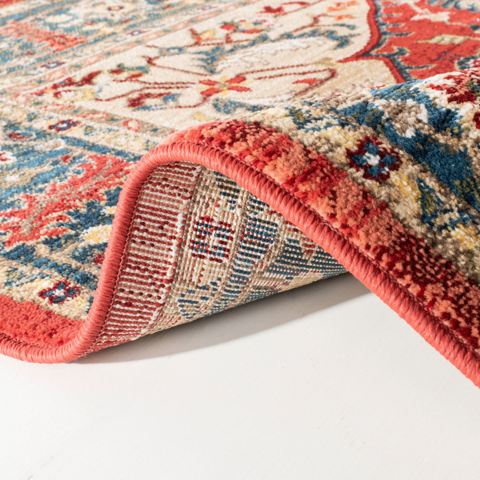 Safavieh Lauren Ralph Lauren Collection LRL1221 Rug, Red/Navy, 6'7" Round