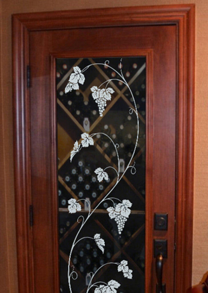 Wine Door - Vineyard Grapes Unfurled - Primed - 30" x 96" - Knob on Left -...