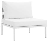 Modway Harmony 7 Piece Outdoor Patio Aluminum Sectional Sofa Set, White White