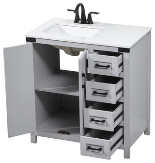 Home Living 19" Farmhouse Grey-Light Bathroom Vanity