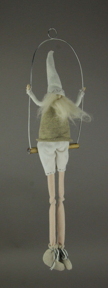 Santa On Swing Christmas Gnome Holiday Elf Hanging Decoration