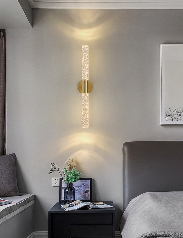 Modern Golden Wall Lamp in Minimalistic Style for Bedroom, Corridor, Gold, Warm Light