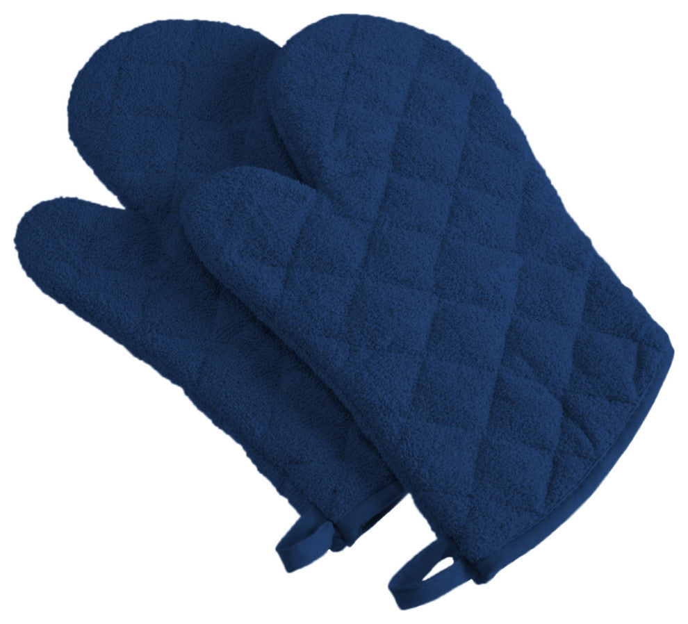 DII Nautical Blue Terry Oven Mitt, Set of 2