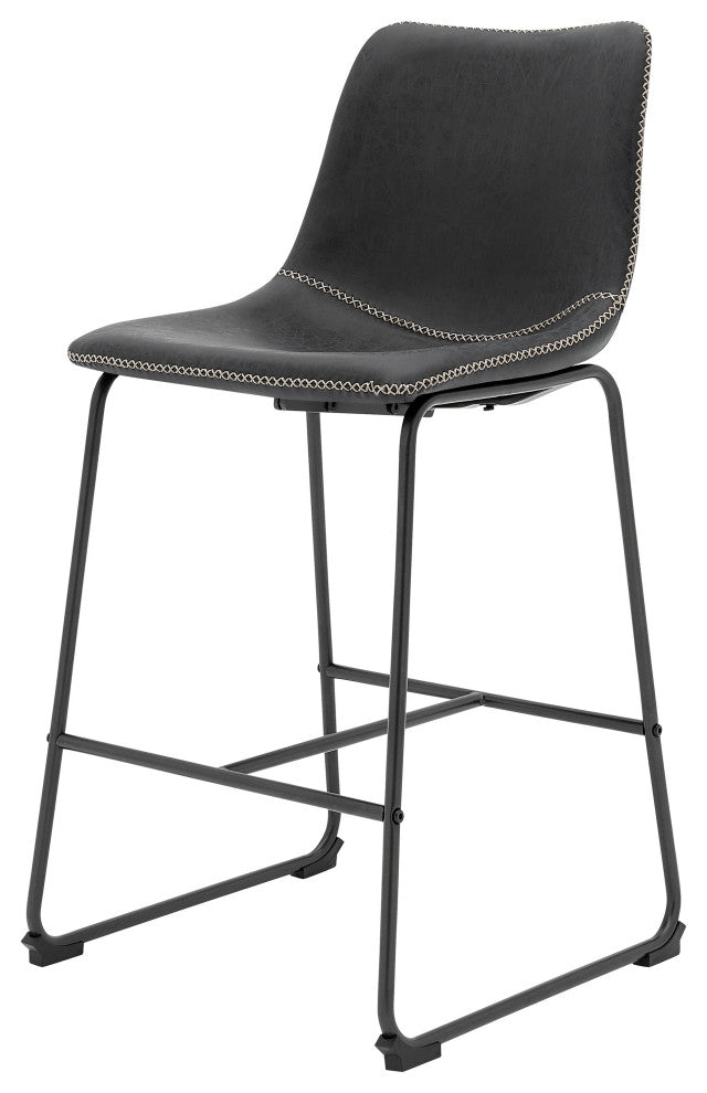 Vesta KD PU Counter Stool, Set of 2, Vintage Black
