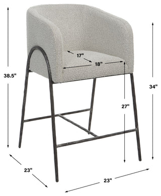 Uttermost Jacobsen Gray 27" Counter Stool