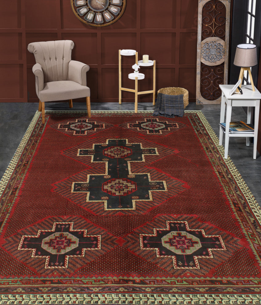 Semi-Antique Husain Red Rug
